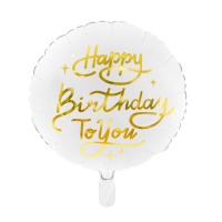 Palloncino rotondo Happy Birthday To You 35 cm - PartyDeco