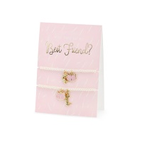 Biglietto auguri Best Friends con braccialetti - PartyDeco