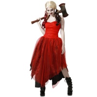 Costume da Arlecchino rosso per donna