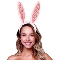 Cerchietto con orecchie da coniglietta rosa brillante