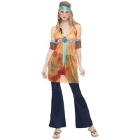 Costume hippie arancione per donna