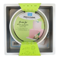 Stampo rotondo e quadrato in alluminio da 20,3 e 25,4 cm x altezza 10,2 cm - PME - 2 pezzi