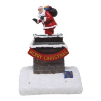 Caminetto con Babbo Natale con musica e luce di 18 x 22 cm