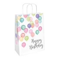 21,5 X 13 cm Happy Bday Balloon Gift Bag - 2 pz.