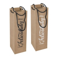 33 x 10 x 12 cm Borsa per vino Kraft Congrats - 1 pz.