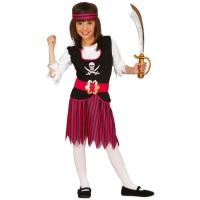 Costume da pirata a righe rosa per bambina