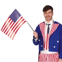 Bandiera americana con astina da 35 x 45 cm