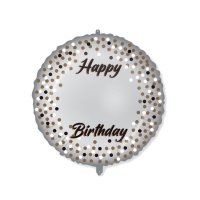 Palloncino rotondo Happy Birthday personalizzabile da 46 cm - Procos