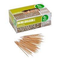 Bastoncini di legno rotondi con confezione di plastica individuale - 1000 unità