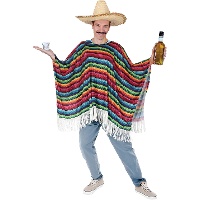 Poncho messicano multicolore per adulti