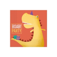 Tovaglioli compostabili Dino Party da 16,5 x 16,5 cm - 20 unità