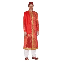 Costume indù rosso e oro da uomo