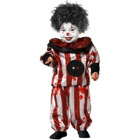 Costume da clown insanguinato a righe per bambino