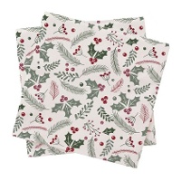 Tovaglioli di Natale con bacche 16,5 x 16,5 cm - 20 pezzi