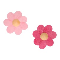 Ostie floreali rosa e fucsia di 5,5 cm - FunCakes - 8 pezzi