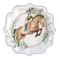 Piatti con cavaliere su cavallo di 21 cm - 10 unità