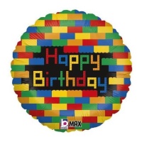 Palloncino Happy Birthday Colour Block 46 cm - Grabo