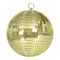 Palla da discoteca 20 cm oro effetto specchio