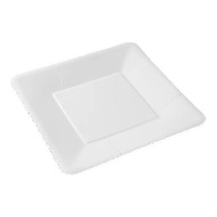 Piatti da 18 cm in cartone bianco quadrati - 50 pezzi