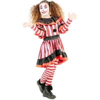 Costume da clown a righe per bambina
