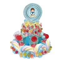 Torta di caramelle per la comunione con roller di ragazzo da 772 gr
