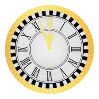 Vassoio da Orologio per la Notte di Capodanno da 30 cm - 2 pezzi