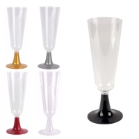 Coppa da 150 ml di plastica colori champagne - 4 pezzi
