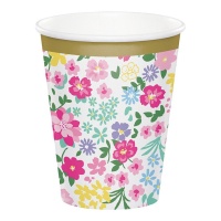 Bicchieri da 266 ml con fiori - 8 pezzi