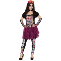 Costume da scheletro floreale Catrina per donna