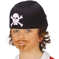 Cappello da pirata nero per bambini 47 cm