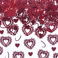 Coriandoli cuore rosso con pizzo - 15 g