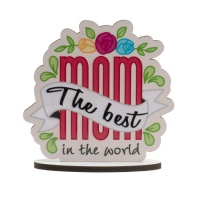 Cake topper con messaggio The Best Mom in the World - Dekora