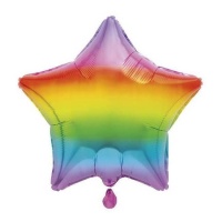 Palloncino a stella arcobaleno metallizzata da 45,7 cm - Unique