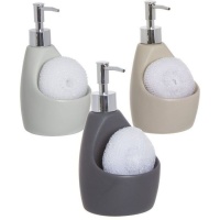 Dispenser sapone assortito con spugna da 10,5 x 9,5 x 17,5 cm - DCasa