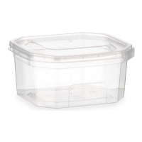 Tupperware rettangolare in plastica da 370 ml con coperchio e chiusura a scatto