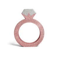16,5 x 20,5 cm centrotavola ad anello glitterato oro rosa