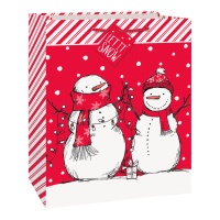 33 x 26,5 x 14 cm sacchetto regalo pupazzo di neve