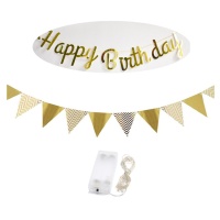 Kit Happy Birthday con luci - Monkey Business - 3 unità