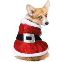 Costume da Babbo Natale per cane con paillettes
