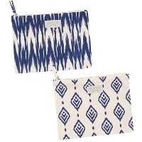 Beauty case Ikat blu piatto 20 x 12 cm - 1 unità
