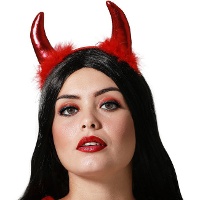 Fascia per capelli di diavolo rosso brillante