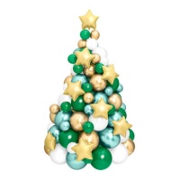 Ghirlanda di palloncini per albero di Natale con stelle - 121 pz.