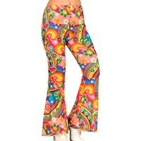 Pantaloni hippie floreali anni '60 per donna