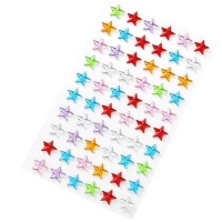 Cristalli adesivi stelle multicolore da 1,2 cm - 60 unità