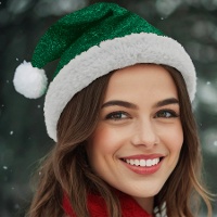 Cappello di Babbo Natale deluxe verde
