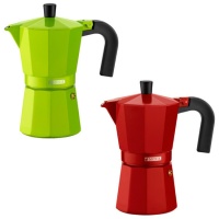 Caffettiera Moka 6 tazze color fragola o lime - Monix