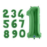 Mappamondo numerico verde metallizzato da 90 cm - Grabo