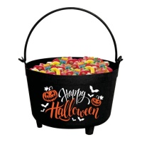 Calderone nero Happy Halloween 24 x 23 x 15 cm