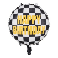 Palloncino Racing Happy Birthday 45 cm