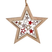 Ciondolo stella di Natale in legno 13 cm